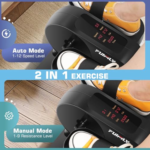 FUNMILY Under Desk Elliptical, 2 in 1 Leg Exerciser While Sitting for Seniors Adults, Ellipse Leg Exerciser with Display Monitor & Remote Control for Home Office Use - Thumbnail 3