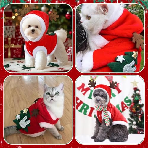 Hundekostüme Weihnachten Elchkostüm, Haustier Weihnachtskostüm, Katzen Kleidung Weihnachtens, Katze Hund Weihnachtskostüm, Hundebekleidung für Winter Frühling Weihnachten (S)