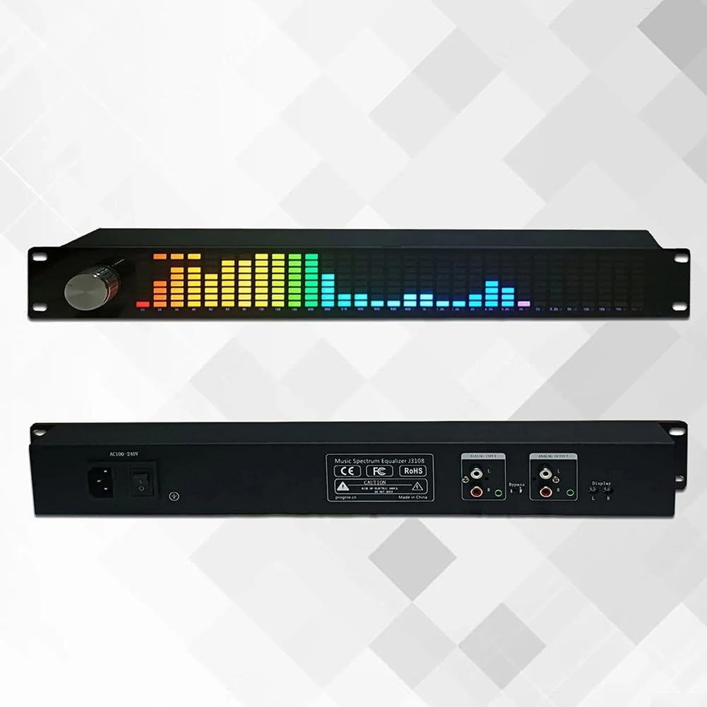 LED-Musikspektrumanzeige, 31-Band Musik-Spektrum Analyzer 15-Band Digitaler Equalizer, Dual-Kanal, Eingebaute Effekte, AGC-Steuerung, Für Bühne Heimkino Karaoke Performance