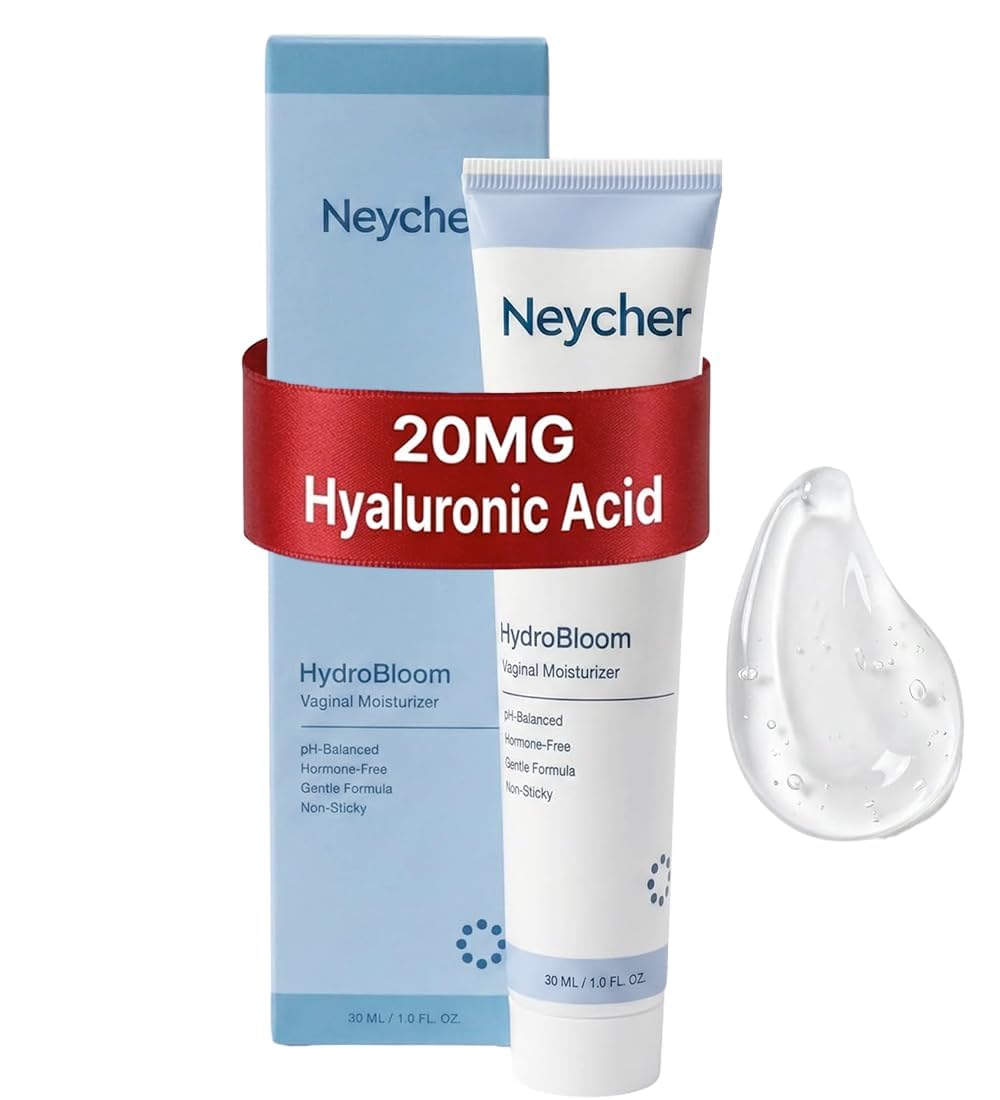Neycher 20mg Hyaluronic Acid Vulva Moisturizing Gel, 1 fl oz/30ml with Aloe Vera, Chamomile, Calendula, Vitamin E - Hormone-Free External & Internal