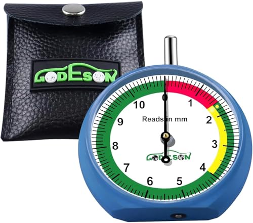 GODESON 88703 Dial Tire Tread Depth Gauge in MM,Professional for Motorcycle, Car,Truck and Bus