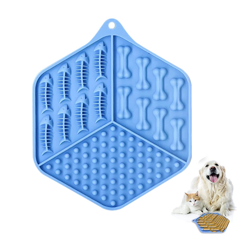 NeoStyle Slow Food Dog Lick Pad,Dog Lick Mat with Strong Suction,Dog Bathing Supplies,Dog Beauty Bath Stability Lick Stick for Pet Bathing, Grooming and Training (blue2)
