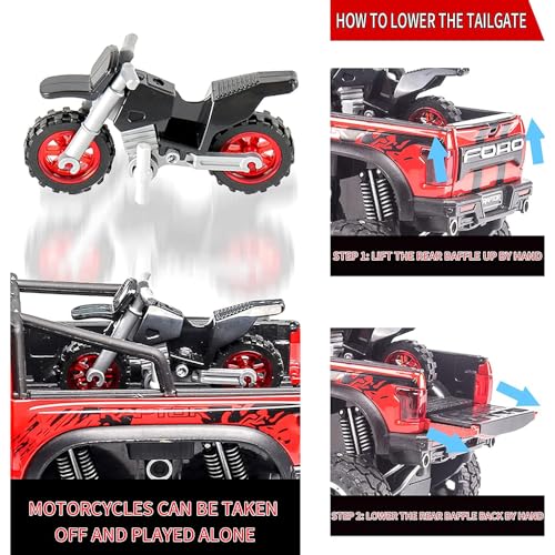 Image of Exclusive Raptor 1:24 Diecast Metal Toy Car for Kids Die Cast Metal Pullback Toy car with Openable Doors Light Music Boys Gifts Toys