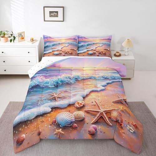 Erosebridal Beach Bedding Set King Size for Kids Teens Adults