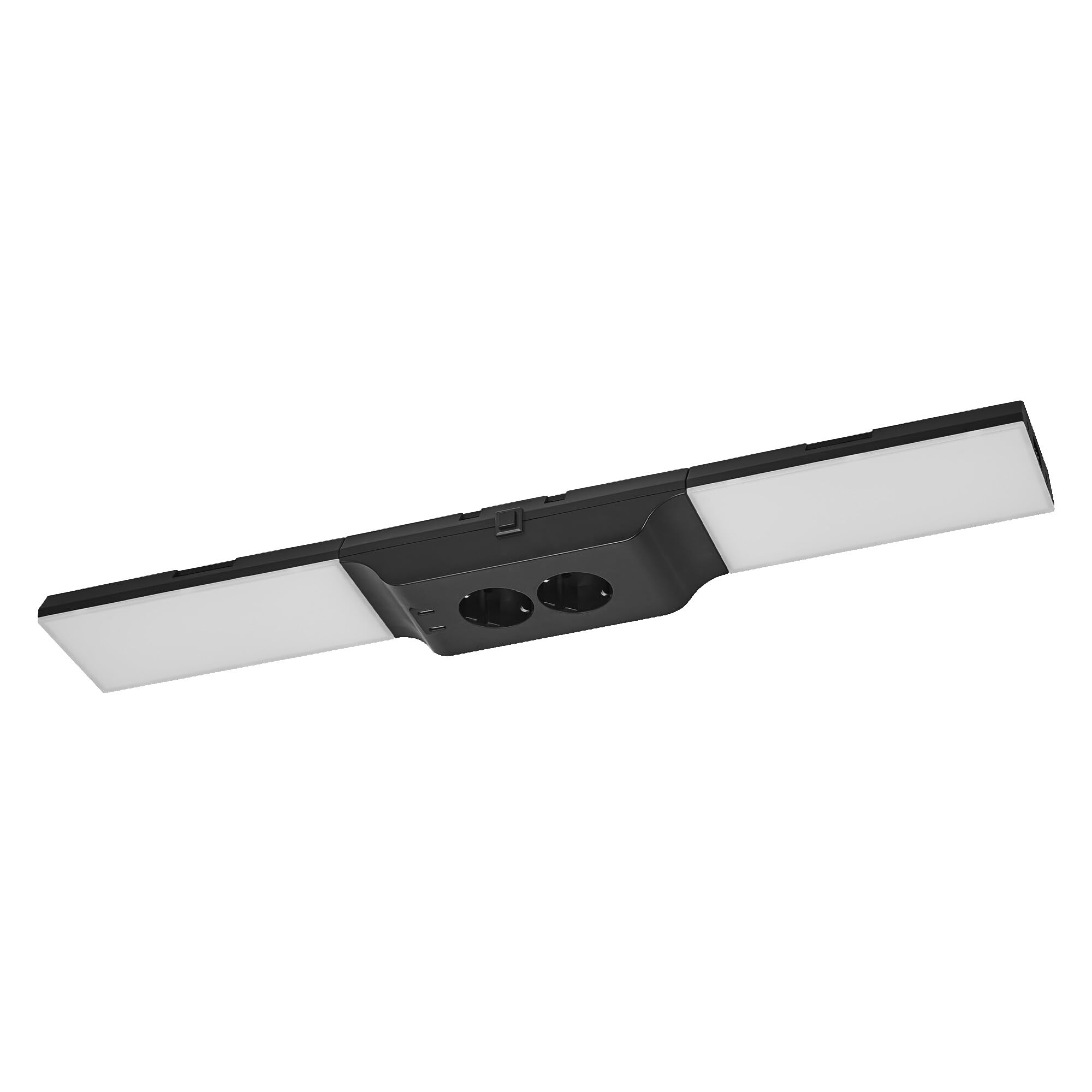 LEDVANCE Frameless under-gabinet light kit with sockets and USB-C charging stations flood, 10W, 500 lm, 3,000 K, 830 warm white, regulable, black, plastic (PC), IP20