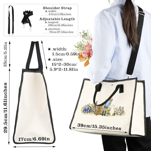 CMNIM Bear Large Tote Bag Cartoon Character Strap Crossbody Purses Cartoon Lover Merch BFF Gift4