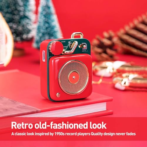 Image of Muzen Mini Bluetooth Speaker, Button Small Cute Portable Metal Retro Wireless Speaker with Loud Volume Great Sound and Portable Lanyard & Gift Bag for Office Classic Vintage Decor