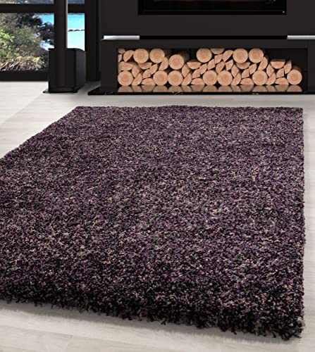 Carpettex Hochflor Teppich Wohnzimmer Shaggy Flokati Teppich Modern Meliert Design 160 x 230 cm Lila...