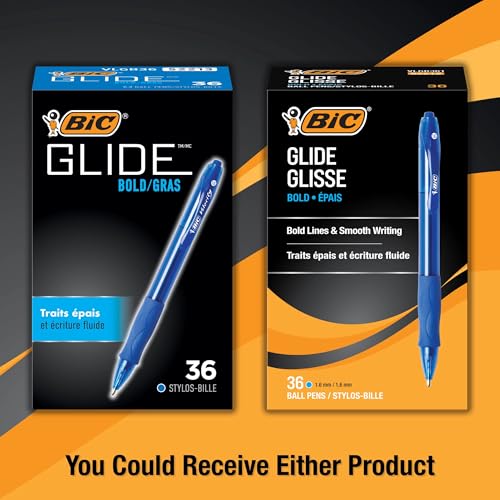 BIC Glide Bold Blue Ballpoint Pens, Bold Point, 1.6mm, 36-Count Pack - image 2