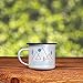 Journo Happy Camper Enamel Camping Mug - White, 10 Ounce (295 ml), Eco-Friendly Camp Mugs Perfect For Hot Morning Coffee Or Cool Campfire Whiskey. (Two Unique Styles To Choose From Travel Gear.) …