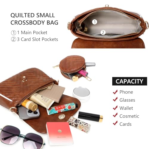 Image of JEEHAN Quilted Crossbody Bags for women Designer Shoulder Handbags Small Purse