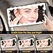 Car Sun Visor Vanity Mirror with Lights, Rechargeable LED Car Visor Makeup Mirror with 3 Color Dimmable Lights - Universal Accessories for Cars, SUVs, Trucks (Black)