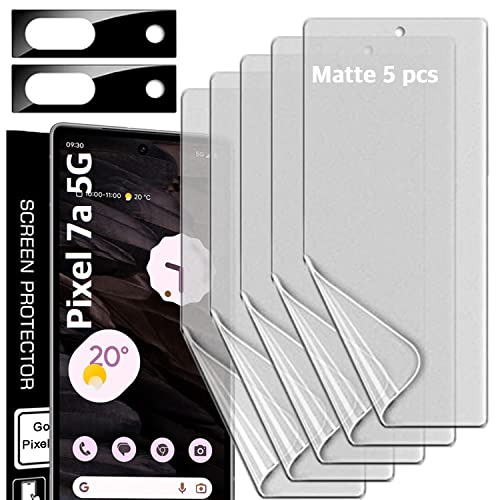 Film protecteur Pixel 7a mat en TPU avec protection objectif lot de 5+2 pièces