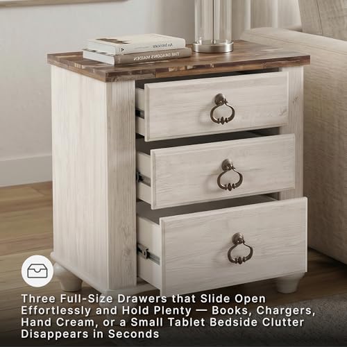 Image of Signature Design by Ashley Willowton 2 Drawer Nightstand, Whitewash