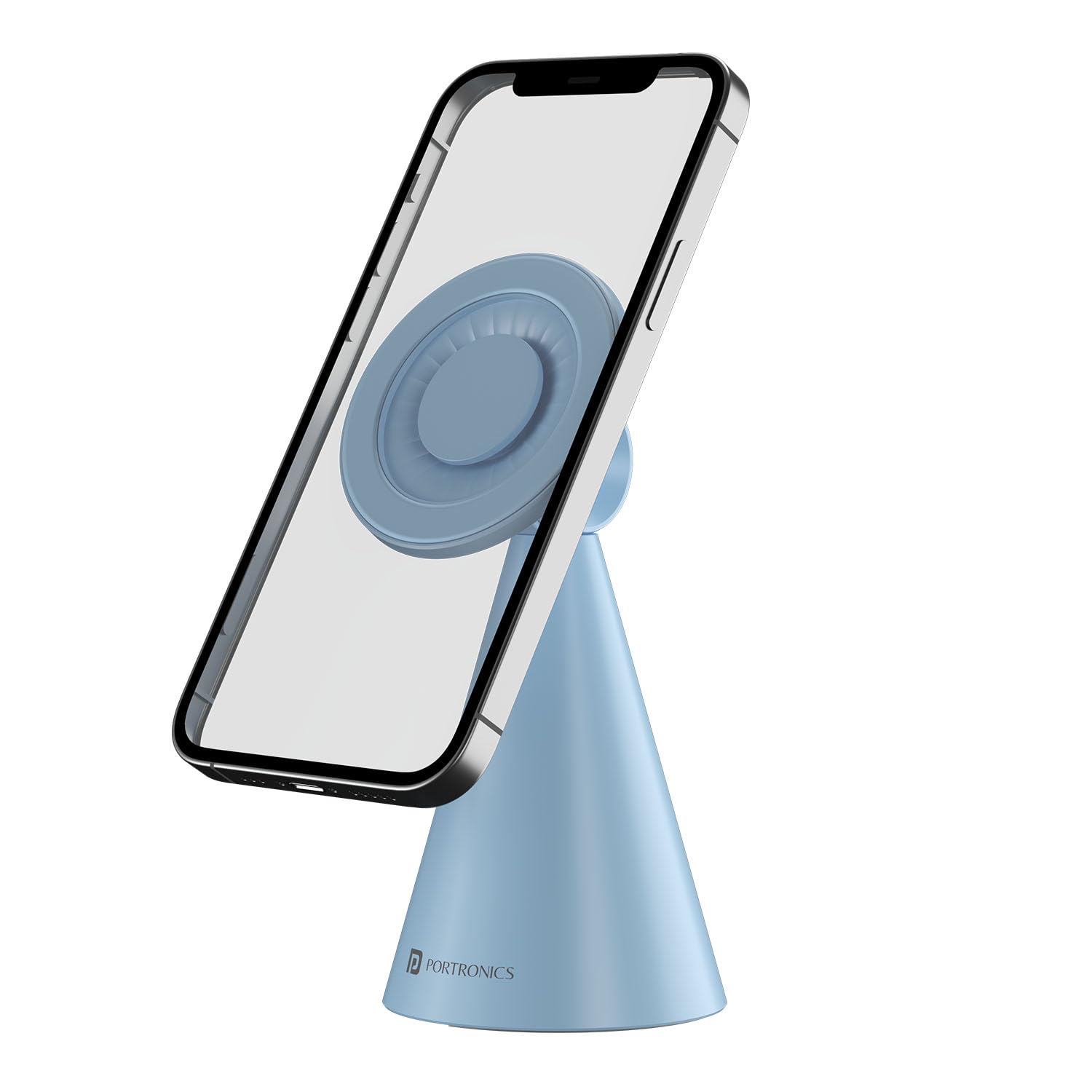 Portronics Mogun 5 Compatible with Magsafe, Magnetic Universal Phone Holder, Ideal for Desks, 360°Rotation & 180°Pivot, Sturdy Build Material, Strong Magnetism (Blue)-image-36
