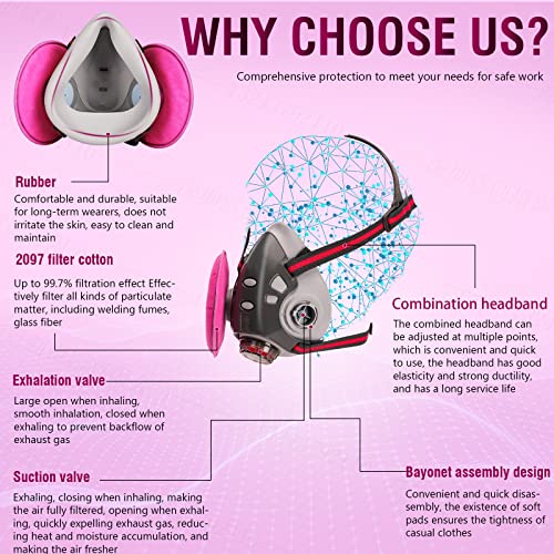 Sfbosf Respirator Mask, Reusable Gas Mask With Safety Glasses And 4Pcs 2097 Filters thumb #1