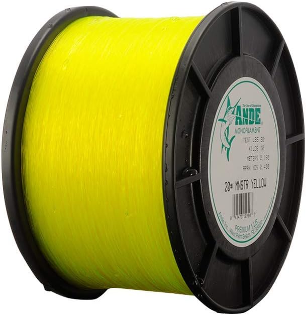 Ande Monster Monofilament Line - 1/2 lb. Spool - 40 lb. Test - Hi-Vis Yellow