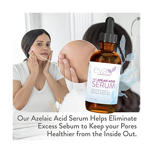 Eva-Naturals-Azelaic-Acid-10-Facial-Serum-2-oz-Skin-Brightening-Hyaluronic-Acid-and-Niacinamide-with-Redness-Relief-and-Acne-Blemish-Control-Fade-and-Repair-Dark-Spots Azelaic Acid 10% Facial Serum, 2 oz., Skin Brightening Hyaluronic Acid and Niacinamide, Redness Relief, Fade and Repair Dark Spots