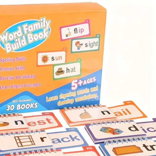 Livre de construction de mots et cartes flash phoniques pour école - 7