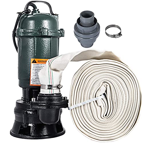 VEVOR Bomba Sumergible de Alta Presión, Caudal Máximo 200 L/min, para Aguas Residuales con 12 m de...