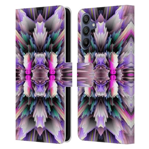 Funda de cuero Samsung Galaxy A15 estilo billetera con estampado Haroulita Caleidoscopio