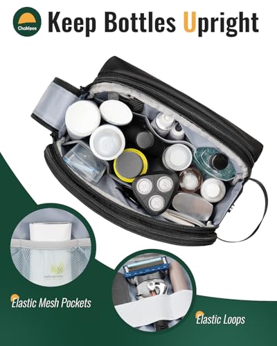 Travel Toiletry Bag for Men - Toiletries Mens Dopp Kit Waterproof Toiletry Bags Shaving Bag for Traveling, Lightweight Toiletries with Double Zippers (Black)4