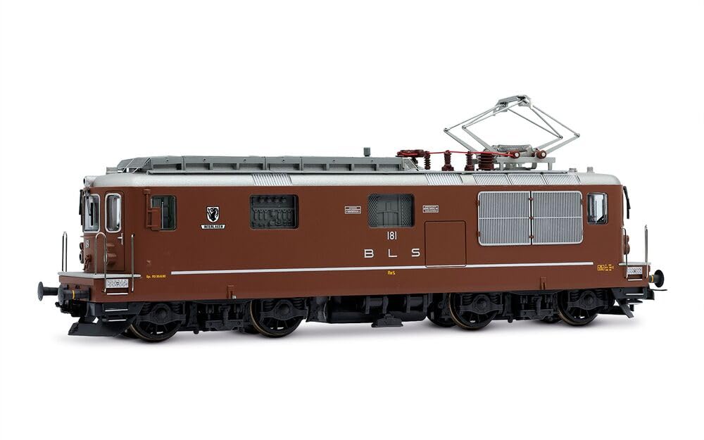 Rivarossi HR2959S BLS, Re 4/4 181 “Interlaken” Long with Driver Figurine, Logo and Number with Thick Chrome Decals, ep. IV, with DCC Sound decoder Electric Locomotive