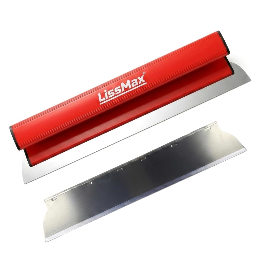 Lisseuse à Enduit 60 cm – Spatule Placo Professionnelle – Lame Inox Souple 0,3 mm – Kit avec Lame de Rechange – Poignée Ergonomique