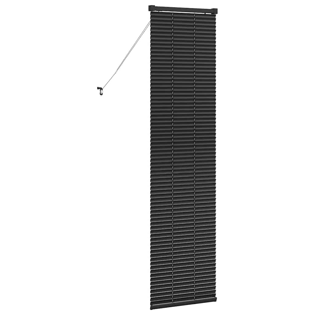 Fensterjalousie Mit Vorhängen, Aluminium Material, Matt Oberfläche, rollos für Fenster, rollos & jalousien, Geeignet für Wohnzimmer Schlafzimmer, Schwarz, 45 x 175 cm
