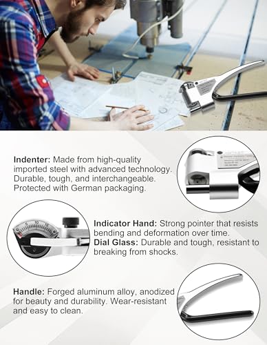 Image of Webster Hardness Tester Metal Hardness Tester Handheld Hardness Tester with Measuring Scope 0-20HW Portable Hardness Tester Test Hardness of Aluminum Brass Copper Stainless Steel (Model W-20)