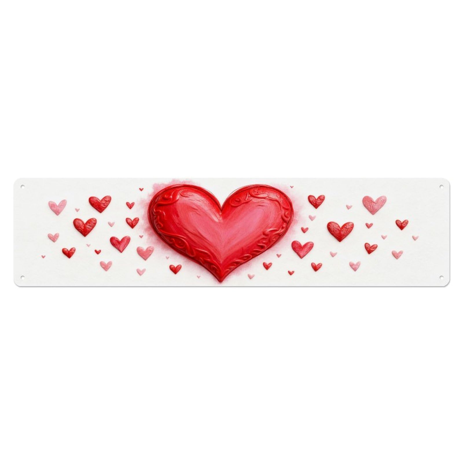 Heart Pattern Design Red Metal Tin Sign Plaque