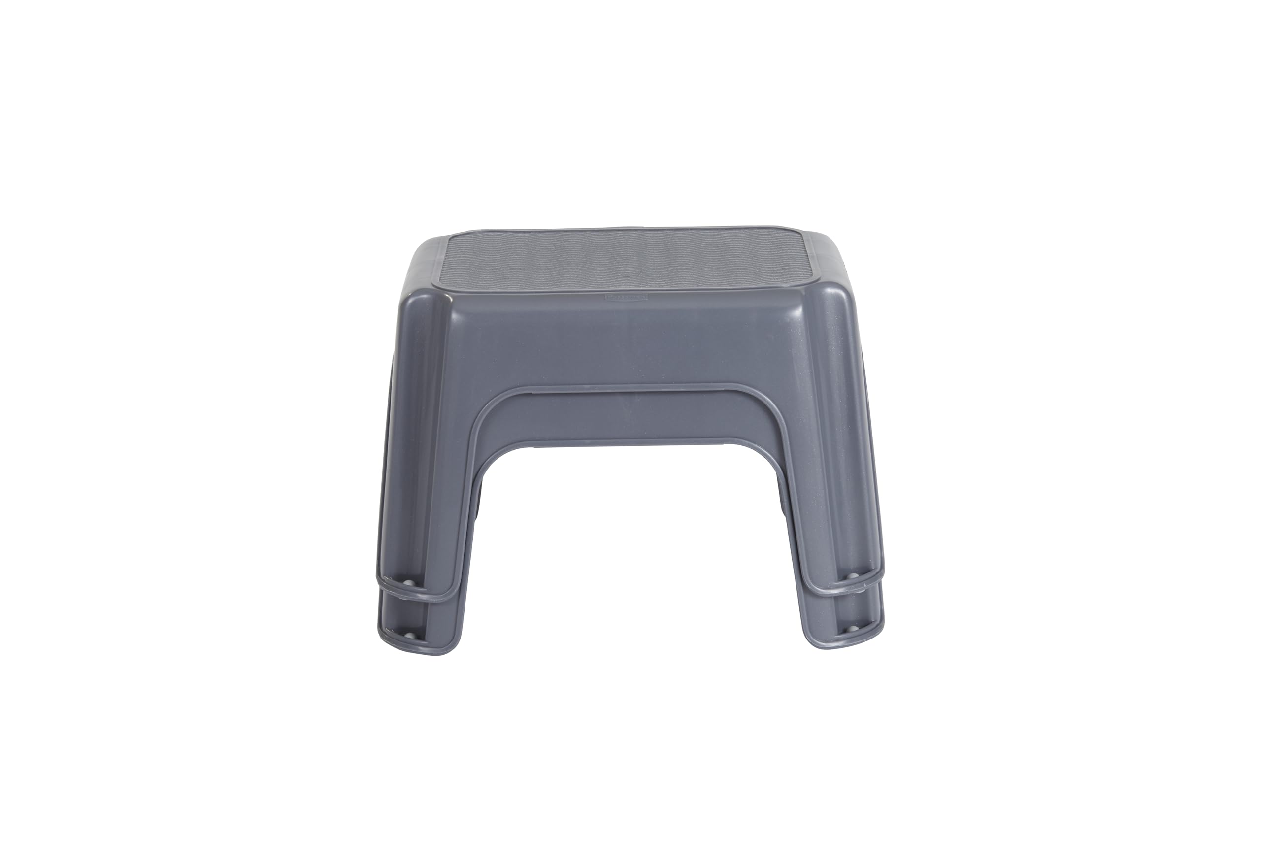 Rubbermaid Einstufiger Hocker, Biskuit, hält bis zu 90 kg, ideal für Zuhause, Büro, Garage, robuster Tritthocker, FG275300CYLND, 18 cm Höhe, Grau