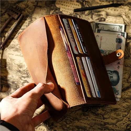 Wallet Multifunctional Retro Wallet Long Clutch(Blue)3