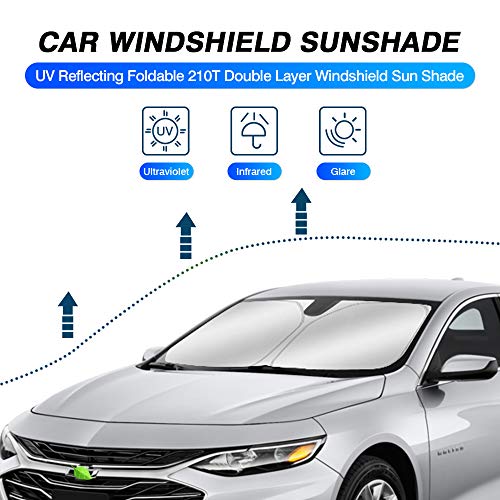 KUST Windshield Sun Shade for Chevrolet Chevy Malibu Accessories 2016-2024 2025 Sunshade Sun Visor Protector Foldable Blocks UV Rays Keep Your Car Cooler