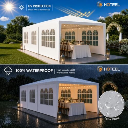 Image of HOTEEL Party Tent 10x30FT, Large Outdoor Canopy Tent, White