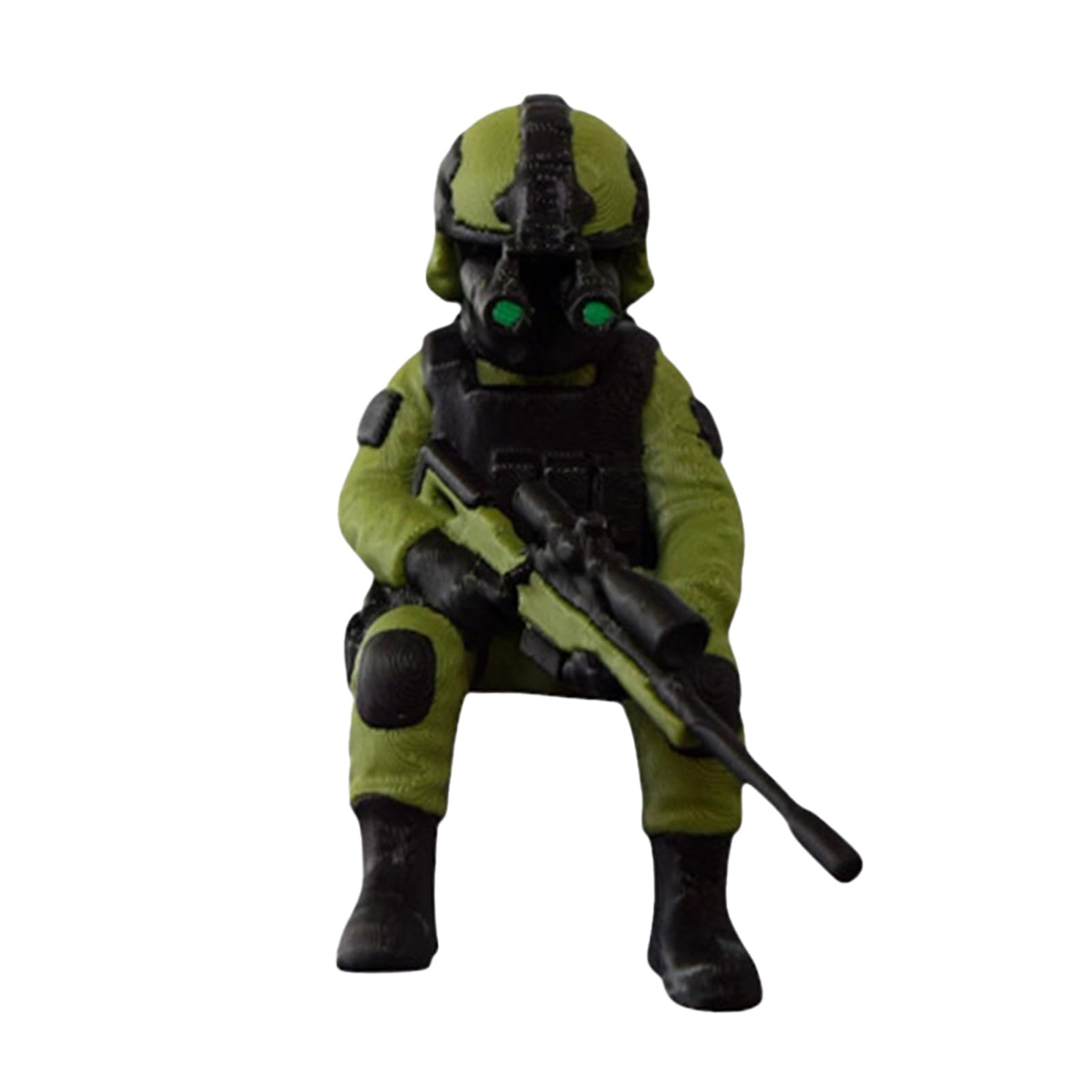 ZhzeYun 3D Printed Military Soldier Desktop Figurine, PLA Miniature Combat Soldier Model, Detailed Gear Ornament for Home Office Car Decor Military Enthusiasts Gift B