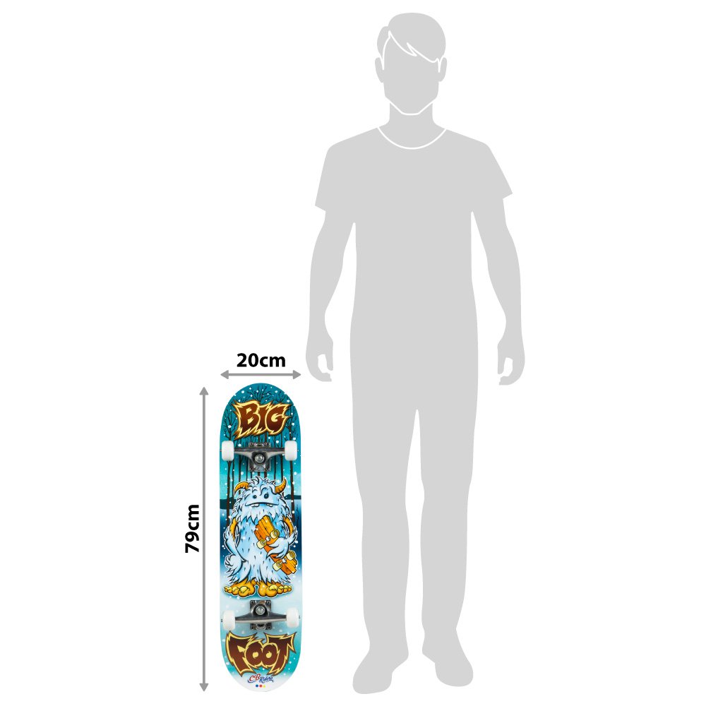 ColorBaby – Skateboard in Legno, Dimensioni: 79 x 20 cm, con ASSE in Alluminio e Ruote in PVC da 50 x 30 mm Big Foot