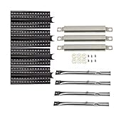 Zljoint Replacement Porcelain Steel Heat Plates and Stainless Steel Grill Burner Crossover Tube for...