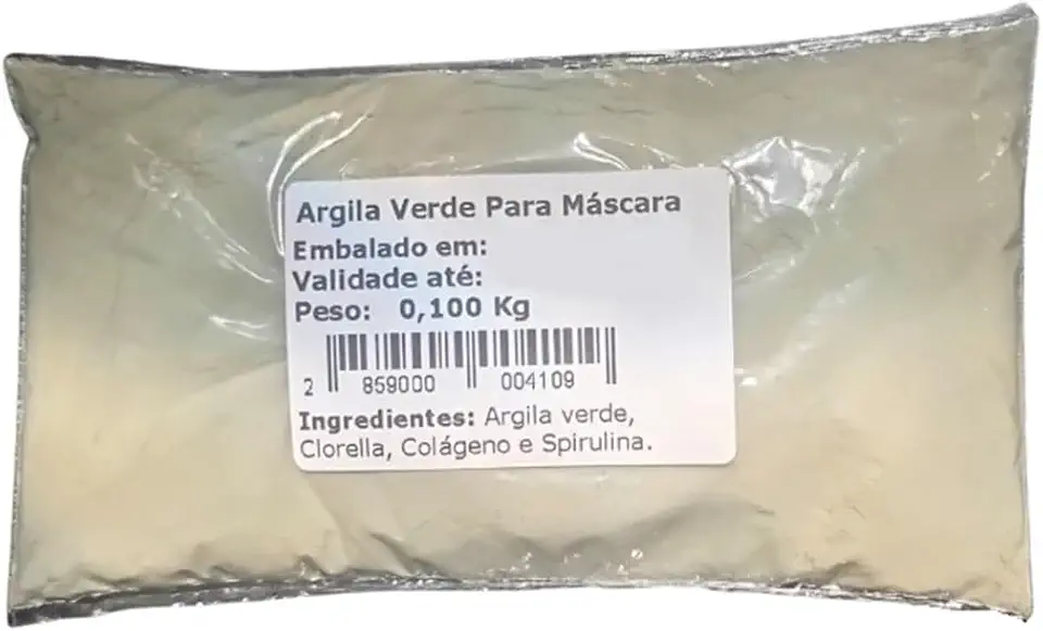 Argila Verde em Pó Para Máscara 100g + Modo de Usar