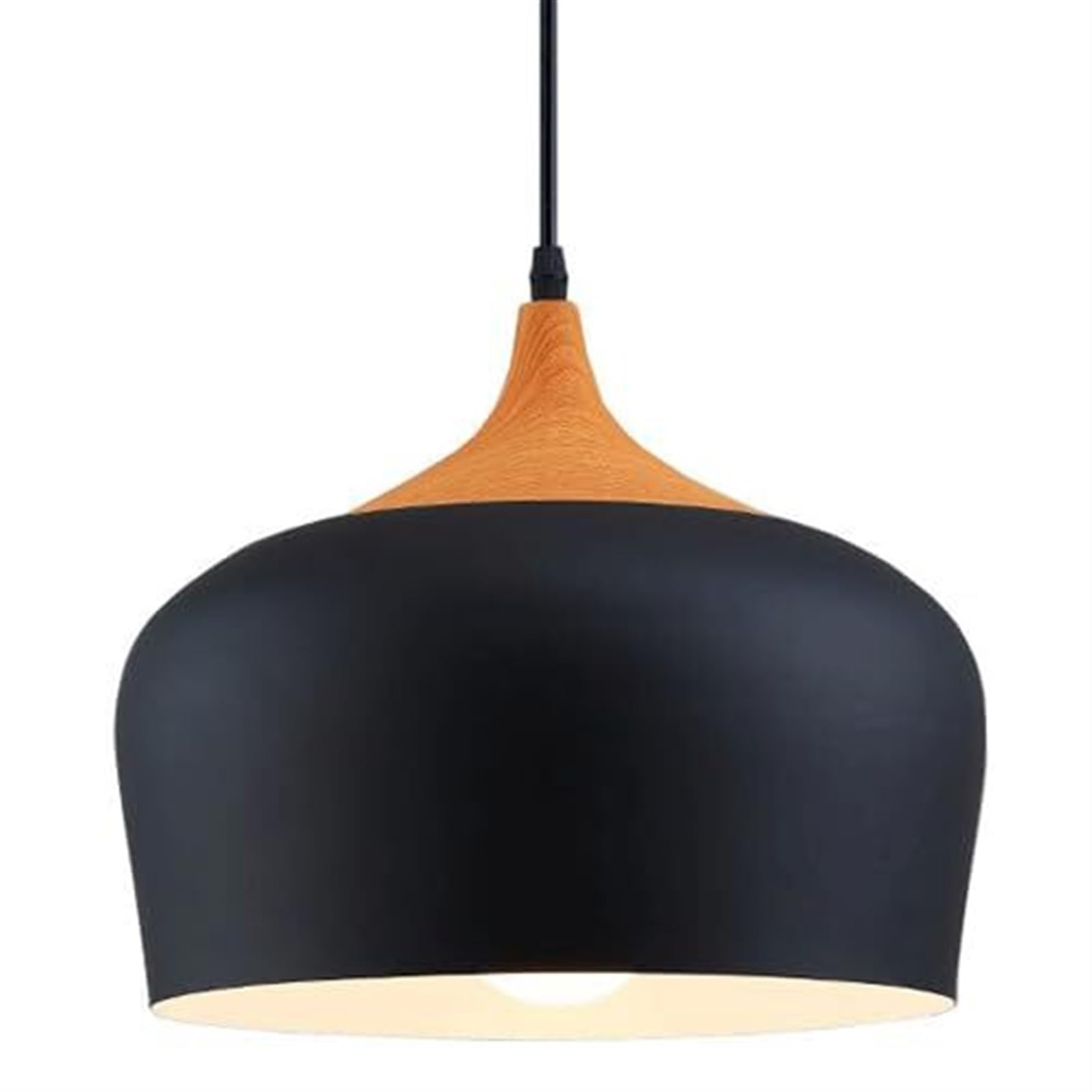 HXYSXHJUO Nordic Bowl-Shaped Iron Chandelier - E27 Single-Head Ceiling Pendant Light for Porch and Corridor(Dark)