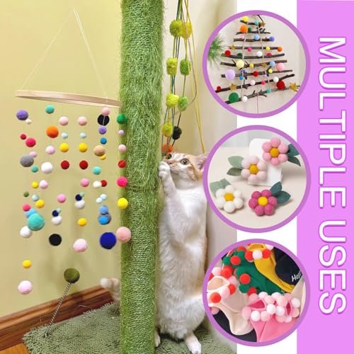 Luxoraiova 500 Stück Pompons zum Basteln, 1-3cm Bunt Mini Pompons zum Basteln, Mini Pom Poms Filzkugeln Bunt für Lustige DIY Kreative Handwerk, Feine Haar-Accessoires, Partydekoration