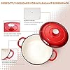 Herogo 6QT Enameled Cast Iron Dutch Oven & Silicone Trivet Mat, Round Dutch Oven Pot with Lid Dual Handles for Bread Baking Stewing Roasting, Safe for Various Stovetops, Nonstick & Easy Cleanup-Red #3
