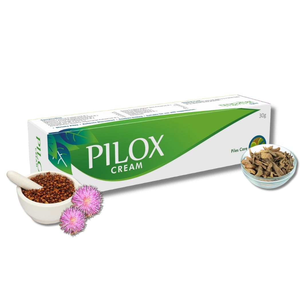 Pilox Cream 30 gm | Piles Care | Made with Lajjalu, Nagkeshar, Harida And Other 8 Ayurvedic Ingredients