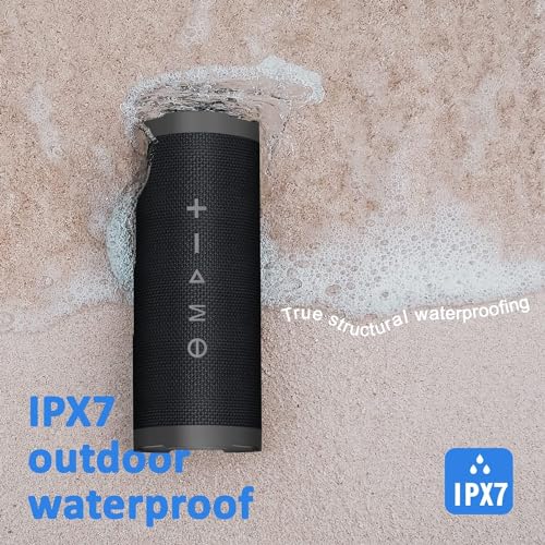 Image of Vanzon Bluetooth Speaker, V40 Wireless Portable Bluetooth Speaker with IPX7 Waterproof, 24W HiFi Stereo Sound,24H Playtime, LED Lights and TWS Dual Pairing, Suitable for Travel,Home & Outdoors