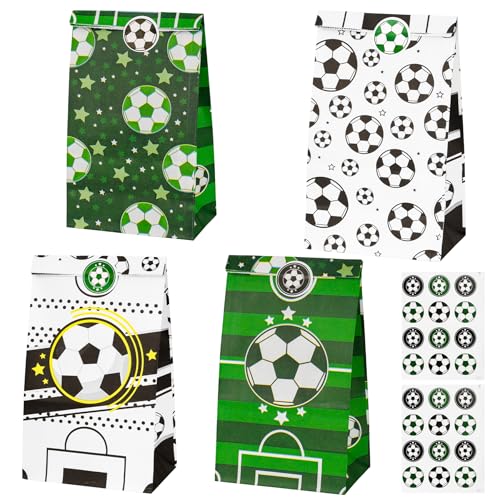 Fußball Party Taschen, 16 Stück Fussball Geschenktüten Papier mit 24 Aufkleber, Football Party Bags Tüten zum Mitgebseltüten Gastgeschenke, Kindergeburtstagen Geburtstagstüten für Süßigkeiten Fußball Party Taschen, 16 Stück Fussball Geschenktüten Papier mit 24 Aufkleber, Football Party Bags Tüten zum Mitgebseltüten Gastgeschenke, Kindergeburtstagen Geburtstagstüten für Süßigkeiten