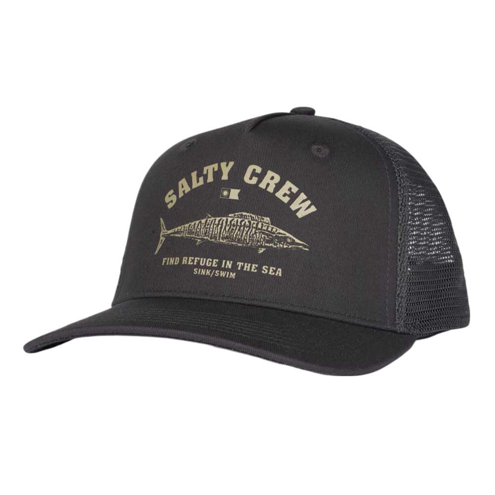 SALTY CREW Wahoo Stamp Retro Trucker Cap One Size Charcoal