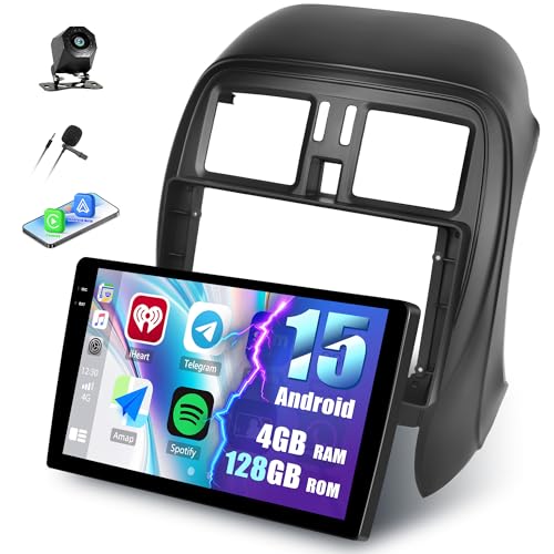 SIXWIN 4+128 Android 15 Autoradio pour Nissan Micra 2010-2017, avec Carplay Android Auto, IPS Écran Tactile 9’’ Poste Radio Voiture avec WiFi GPS...