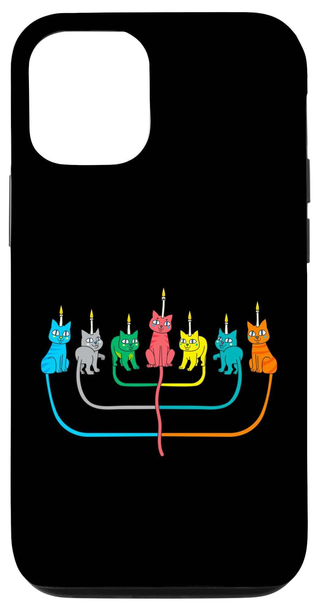 iPhone 14 Pro Cat Menorah Hanukkah Jewish Kitten Meowzel Tov Chanukah Case