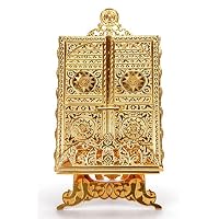 koran aufbewahrung ihvan online Islamisches Metall Box mit Standplatz, Kaaba Tür Motiv, islamische Dekorationen für Haus, Muslim Haus und Tischdekoration, perfekte Islamische Geschenke, Silber Stil:Klein (30 × 21 × 12 cm) Rezept für Zitronenzucker Badregal gehärtetem Glas und Holzdekor