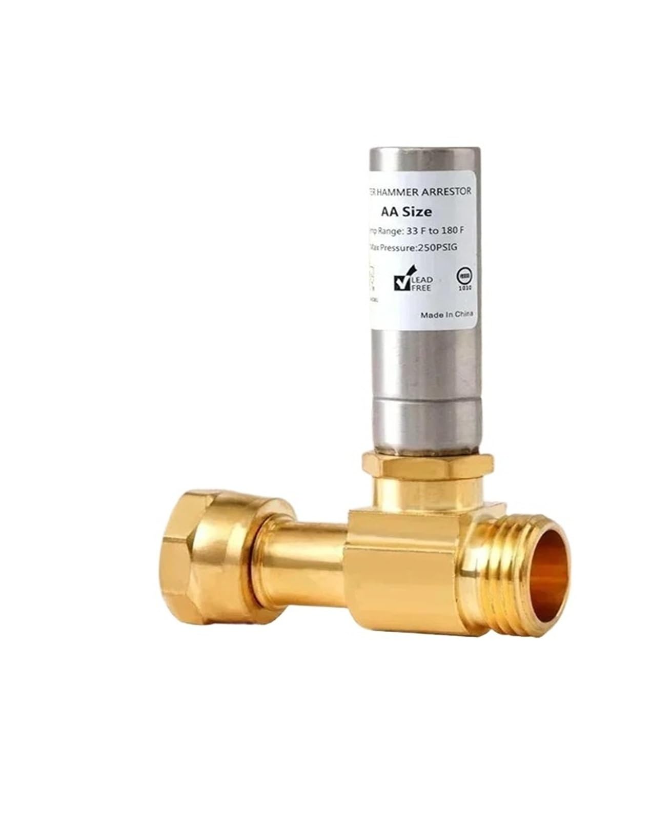1/2Pcs Tee Water Hammer Arrestor Stainless Steel Washing Machine 3/4" NH Thread, Water Hammer Arrester(1 pcs)